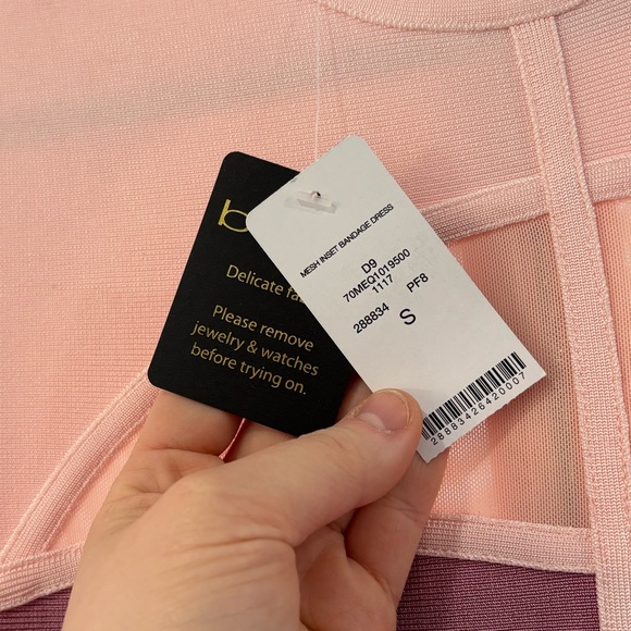 Pink Mesh Bandage long sleeve Dress - Picture 4 of 6